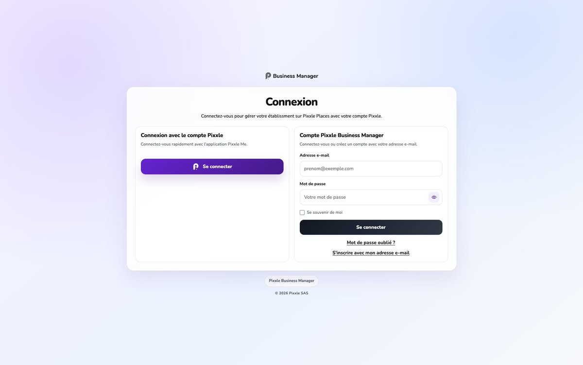 pixxle_fr's tweet photo. Nouvelle expérience de connexion sur nos services Pros.
Vous pouvez désormais :
👉 vous connecter avec Pixxle Me
👉 ou créer un compte classique e-mail / mot de passe
Pixxle Business Manager profite aussi de cette mise à jour pour simplifier l’ajout d’établissements sur Places https://t.co/dqzaUHqv8x