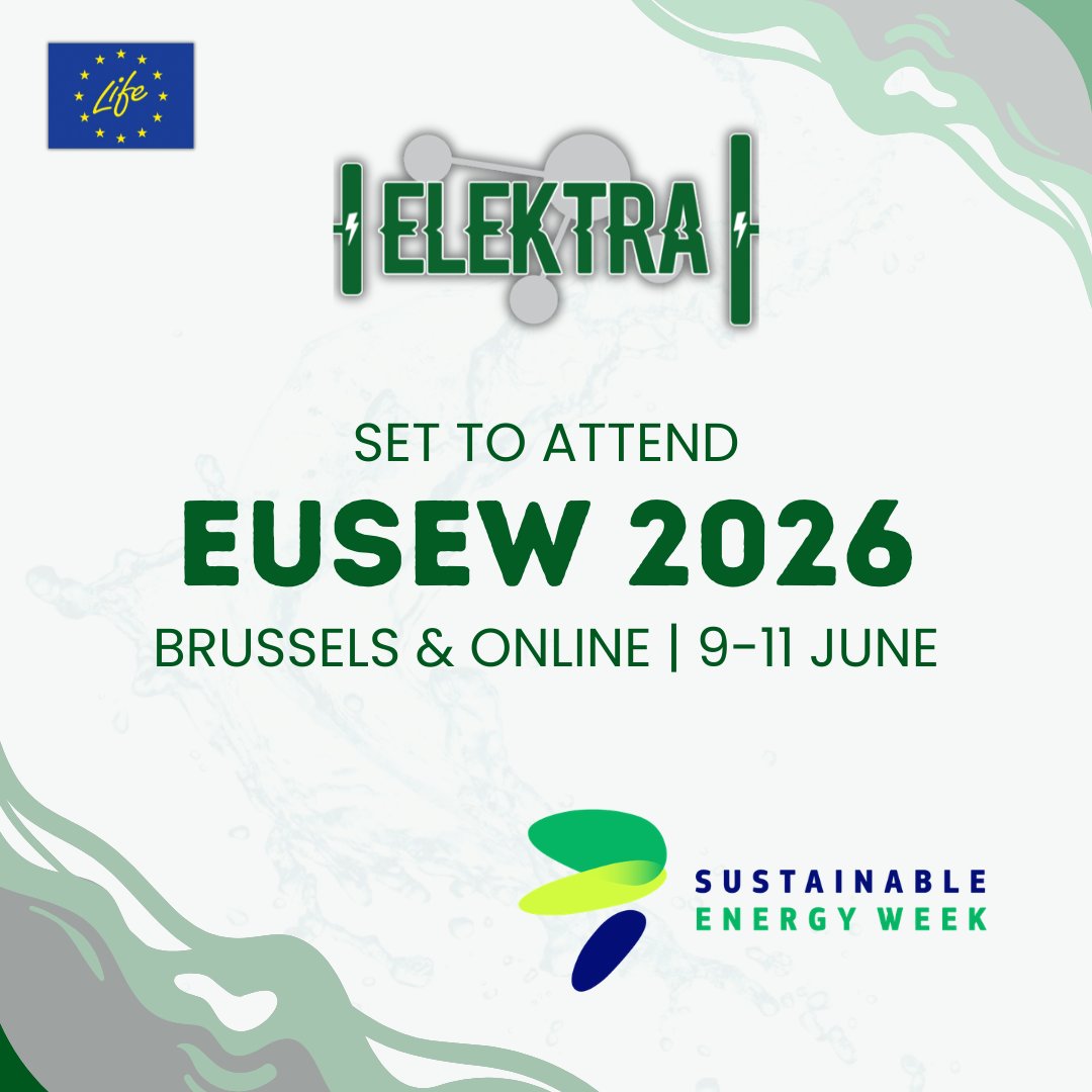ElektraLifeEu's tweet photo. @REDINNsrl will represent #LIFEELEKTRA at #EUSEW2026 in Brussels, bringing circular water innovation into Europe’s clean energy conversation! 💧

#LIFEprogramme #LIFEproject #LIFEprojects #LIFEAmplifier #EUGreenDeal #CleanWaterEU #WaterReuseEU #CleanEnergyEU #EU2050 #REPowerEU https://t.co/oZaxQOEULf