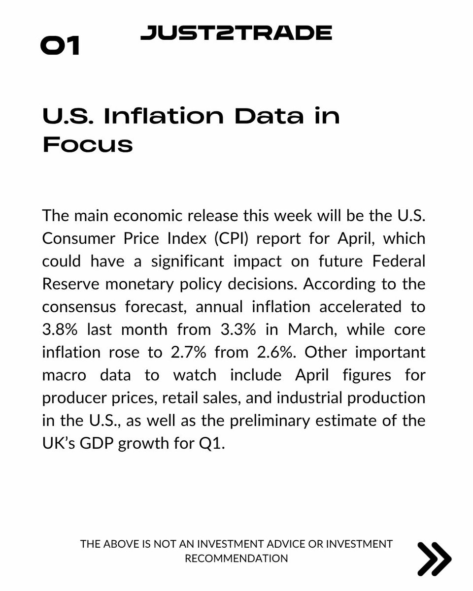 Just2Trade's tweet photo. ‼️Key Events of the Week | May 11 - 15
Swipe to check out the most important economic events that could influence the stock market and the economy.
Follow and stay ahead of the key developments!
⚠️This is not investment advice.
#just2trade #keyevents https://t.co/6pKb5FMN38