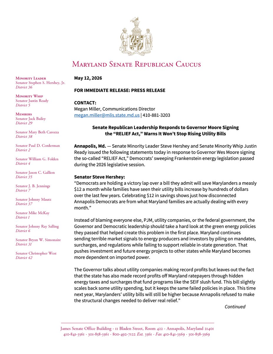 Maryland Senate Republicans tweet media