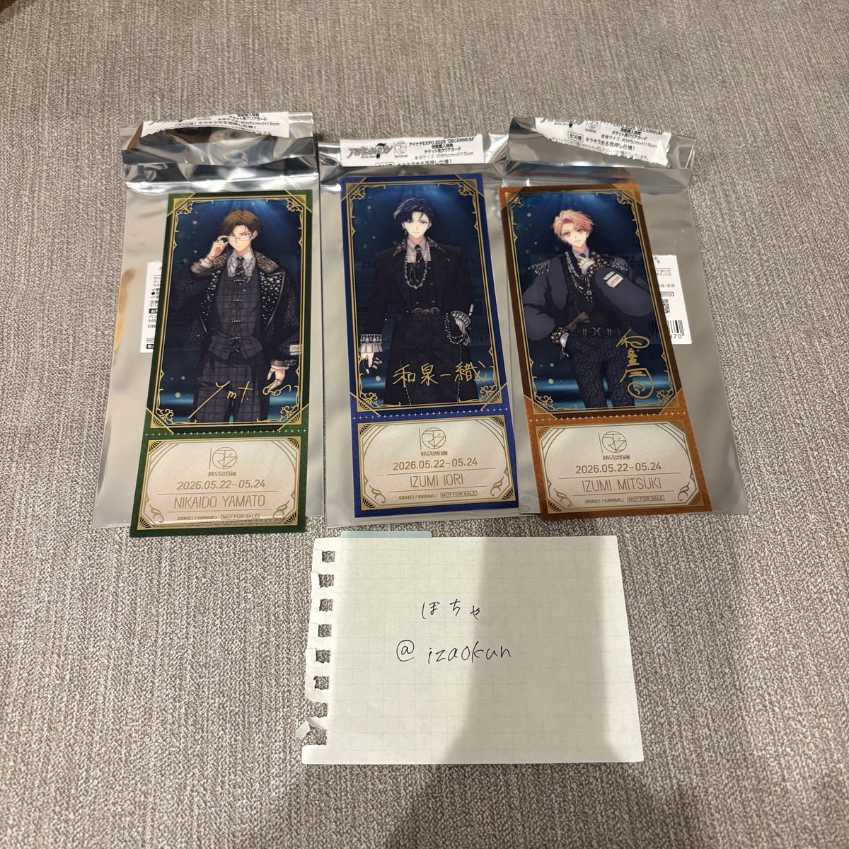 izaokun's tweet photo. アイナナ アイドリッシュセブン 交換  EXPO チケット風クリアカード 

譲 巳波、悠、トウマ、虎於、一織、大和、三月 (各1)
求 千

発送▶︎郵送のみ

お気軽にお声がけ下さいませ🙂‍↕️ https://t.co/iy2Gxaa4Zu