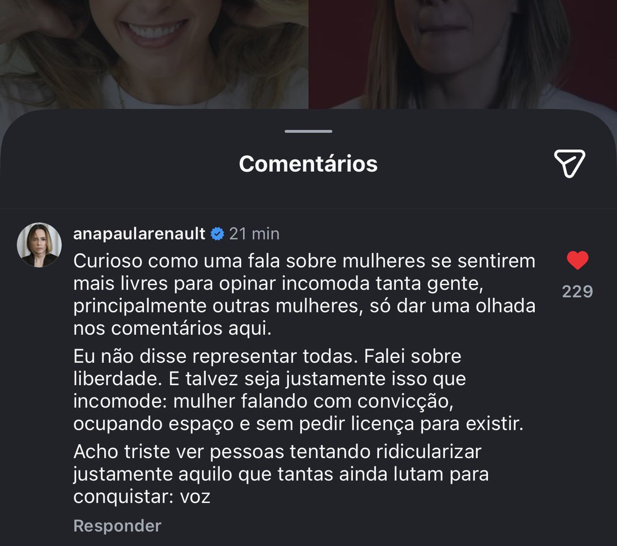 ela tá afiadíssima nos comentários do instagram amo