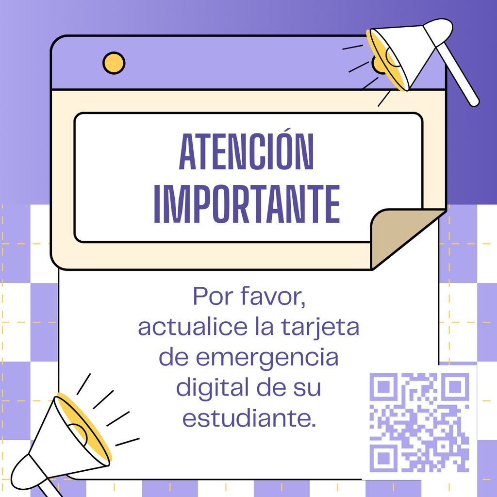 mojaveCoyotes's tweet photo. Help us keep our Coyotes safe! 🐾 We need updated emergency contact info for all students.

3 easy ways to update:
💻 https://t.co/oc1lo4k76L
🔗 https://t.co/sVbNRb52dT
📸 Scan the QR code below

Please complete this ASAP! 📝 https://t.co/1OHEFtKCiL
