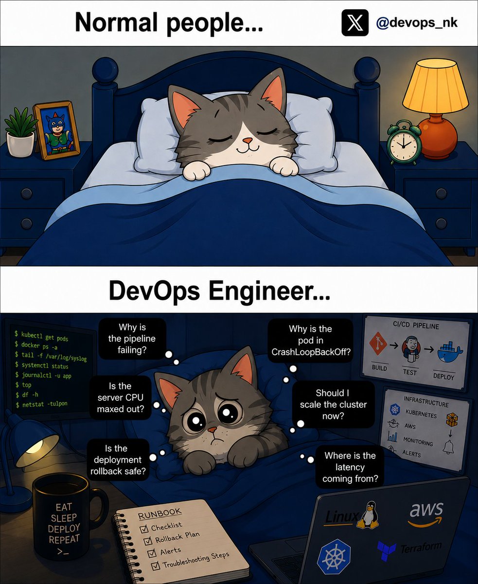 devops_nk's tweet photo. Normal People VS DevOps Engineers https://t.co/eODBGIs4hD