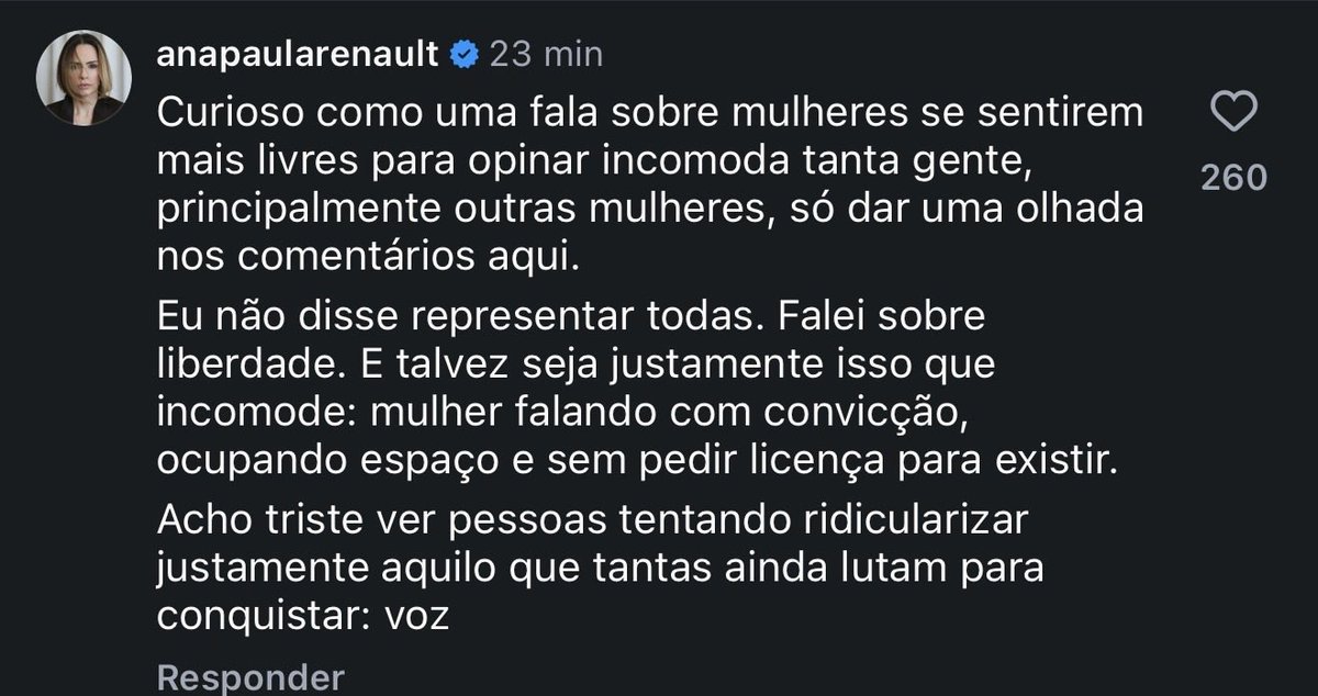 ela tendo que dizer o óbvio