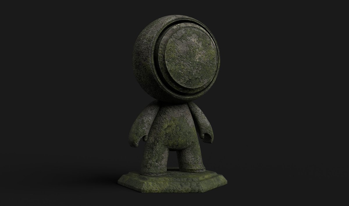 HighOrange731's tweet photo. 苔むした石のマテリアルを作りました。
#SubstancePainter https://t.co/tvJFqcD27L