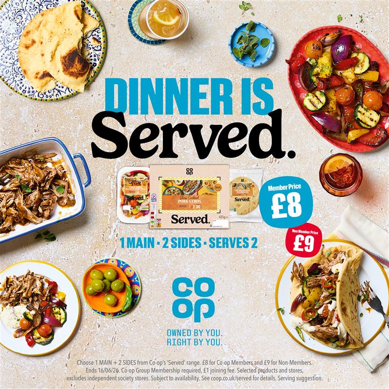 gazredpath's tweet photo. Get Mediterranean inspired dishes 😍 1 main + 2 sides = Serves 2. £8 for @coopuk members. Serves 2. Available for a limited time only in store and online. Find out more: https://t.co/h2p4trff7u https://t.co/QeZgdV8RIZ