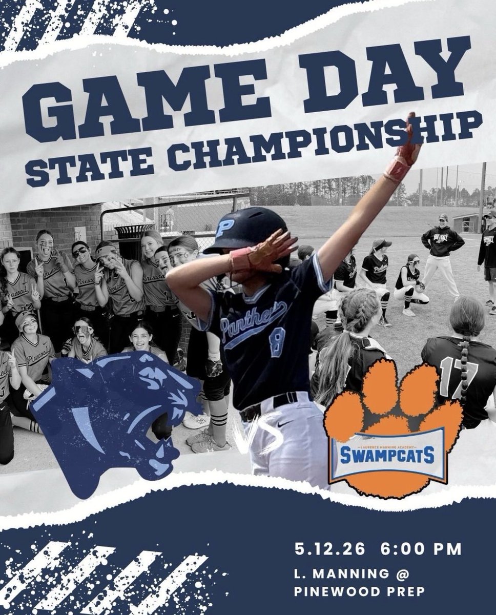 PPSAthletics's tweet photo. Tonight, our Varsity Softball team defends home turf in the State Championship against Laurence Manning! We need the stands PACKED, the energy HIGH, and the noise DEAFENING!

🕕 First pitch: 6:00 PM
📍 HOME
🐾 #GoPanthers https://t.co/rxGWElhQYc