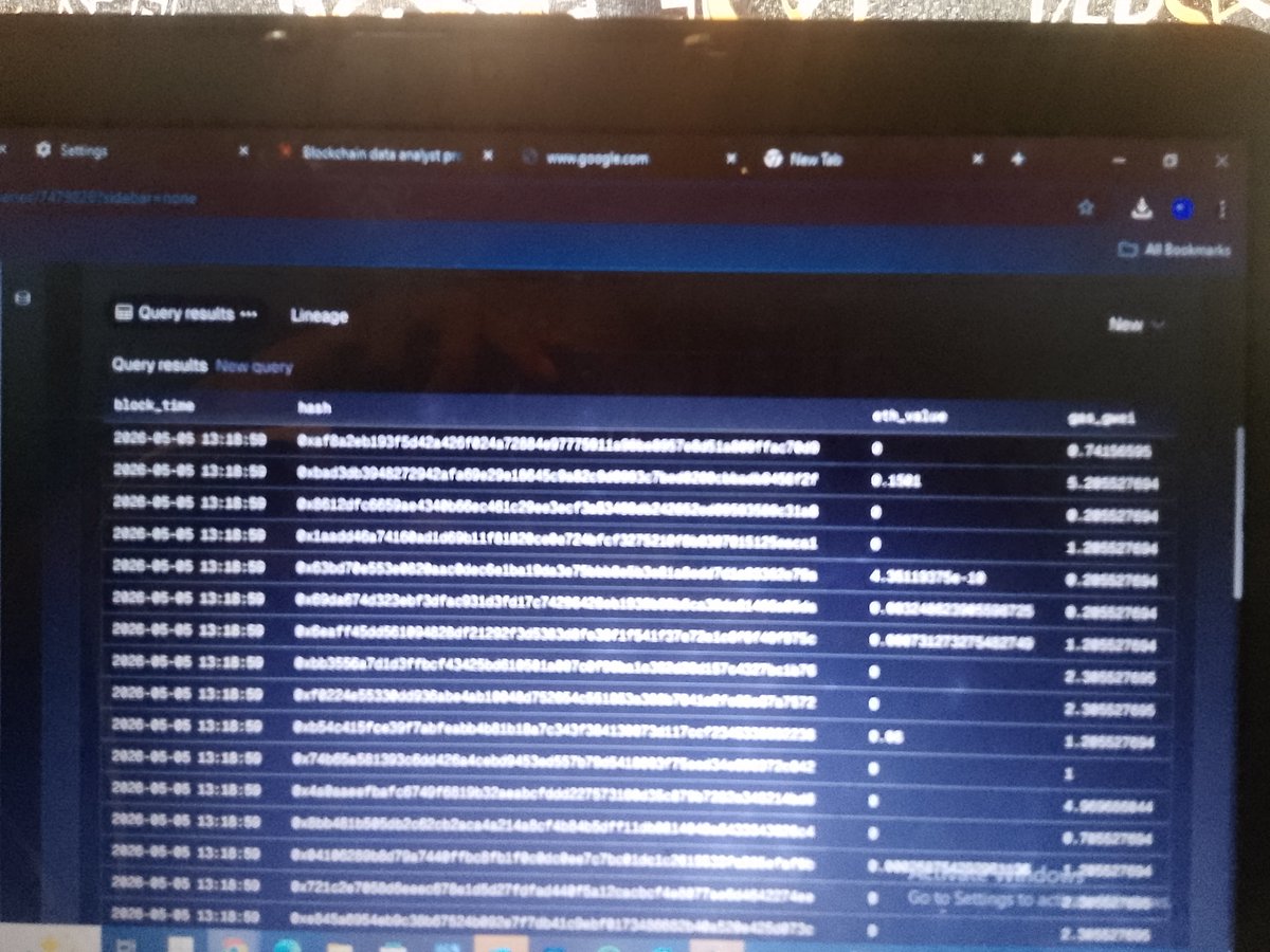 OxConcept's tweet photo. 🔗 First onchain query — live on Dune Analytics.
> Pulling real Ethereum transaction data straight from the blockchain. Started from zero. 🚀
#DuneAnalytics #Ethereum #Web3 #BuildingInPublic https://t.co/8L5bPucu0L