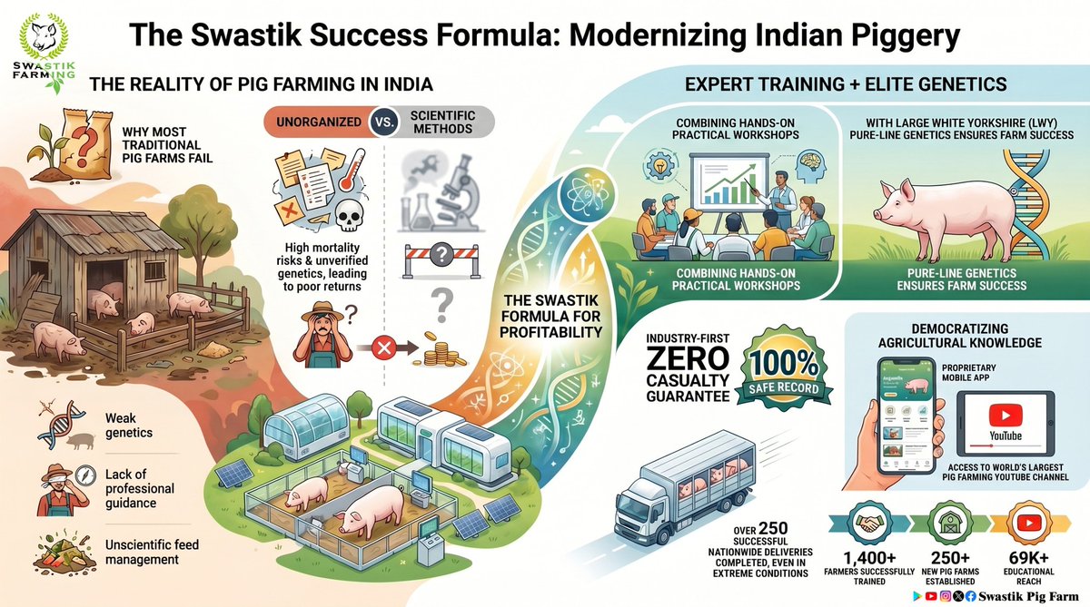 PigSwastik's tweet photo. Modernizing Indian Piggery Farming Success #swastikpigfarm #educational https://t.co/xSGbZwBZ7z