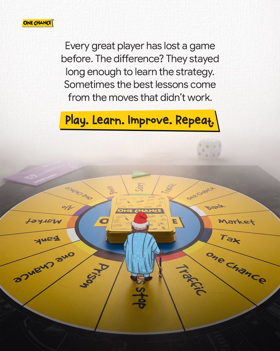 OneChanceGame's tweet photo. Play, learn, improve, repeat!✨

Happy new week dear passengers. We wish you a great week ahead💛🫶🏼

#themostlagosianboardgame https://t.co/xtO91qtveJ