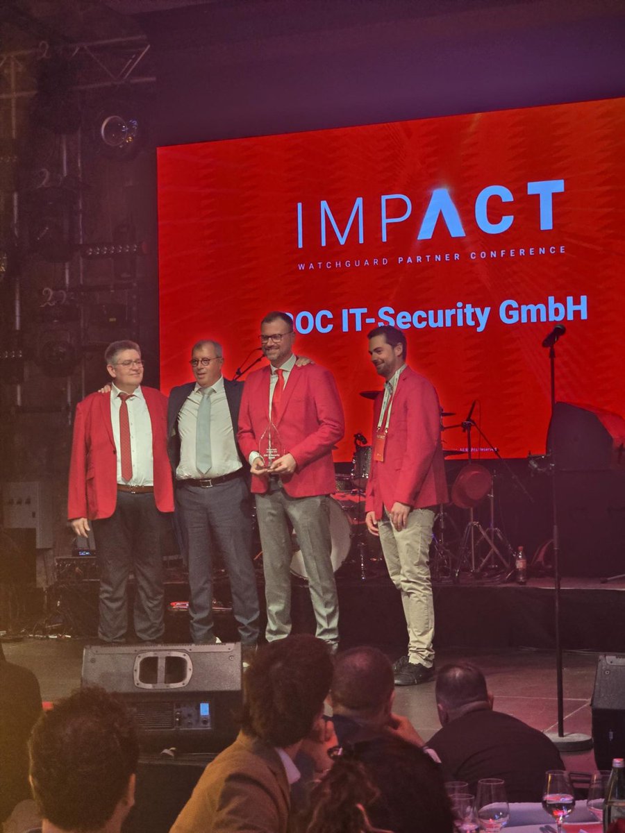 boc_it's tweet photo. Wir sind ausgezeichnet 🏆

Auf der @watchguard IMPACT 2025 in Dubrovnik wurden wir als „Revenue Leader of the Year 2025“ ausgezeichnet.

Danke an unser Team, unsere Kunden, Partner und WatchGuard für das Vertrauen! 🙏🔐 https://t.co/B6GC8nU4Hs
