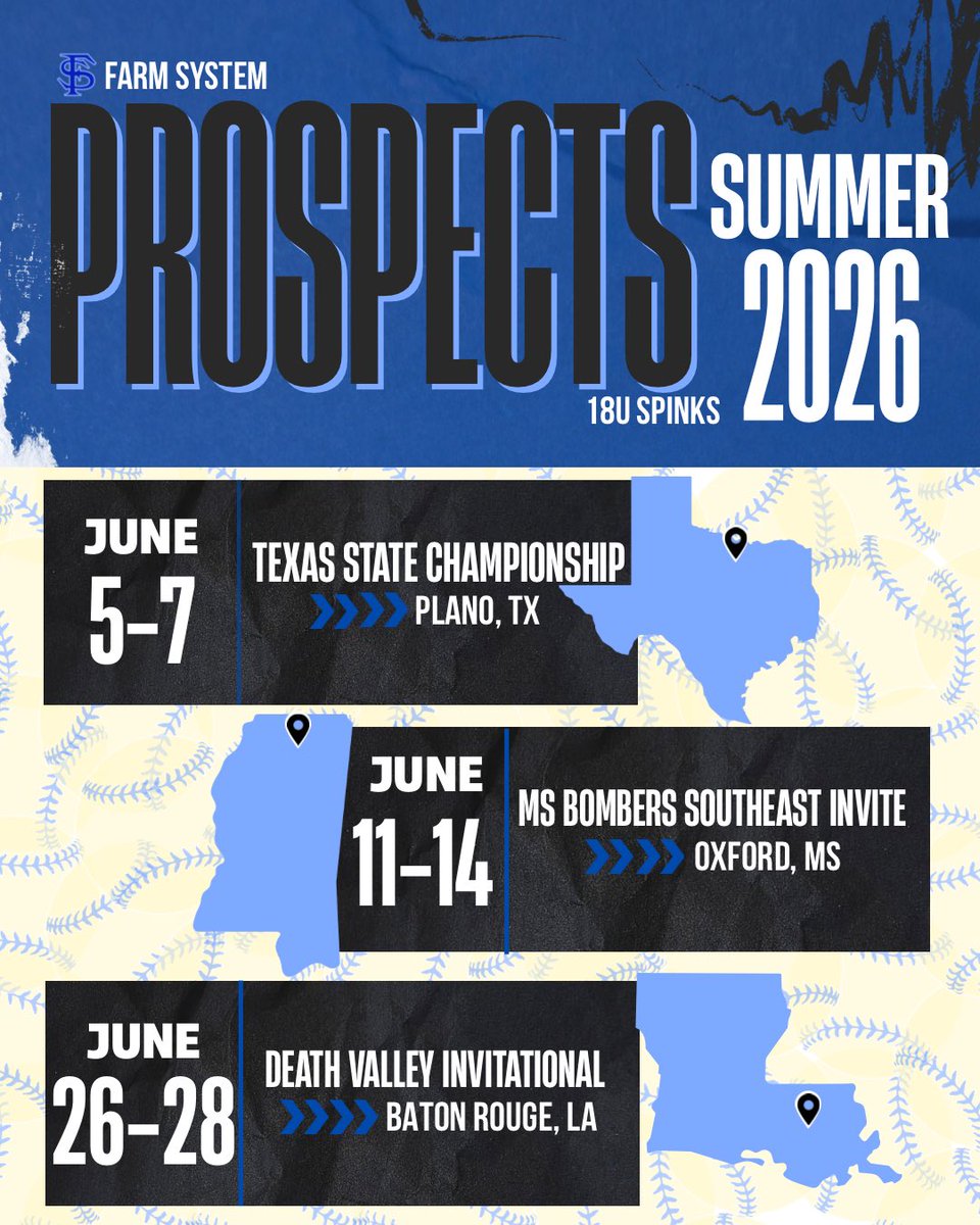 FSProspects18u's tweet photo. Summer 2026 loading… 🥎🔥

#FarmSystem #18USpinks #SummerSchedule #TravelSoftball #SoftballSeason https://t.co/eeLNAiaoKH