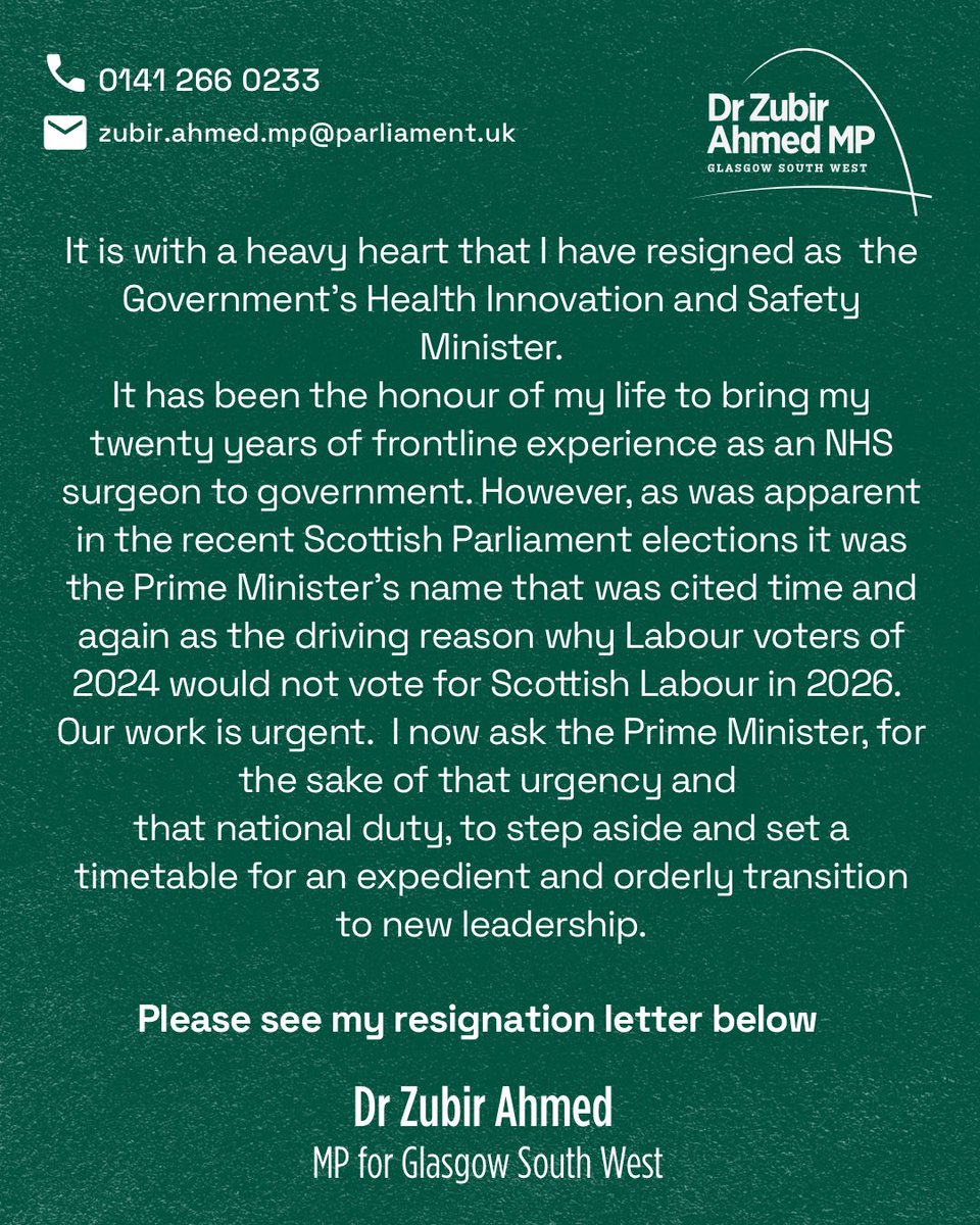 Dr Zubir Ahmed MP tweet media