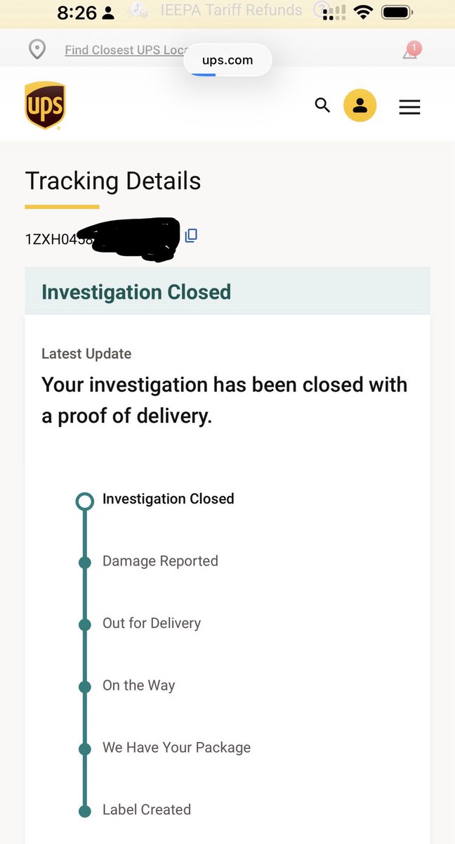 Coach_Dixie_Cup's tweet photo. @UPS not only did this not get delivered last night and it was left as “damage reported” now I’m seeing investigation closed for an investigation I did not do. I would love to see proof of delivery because I have nothing sitting in front of my house… https://t.co/QuQyAigAcz