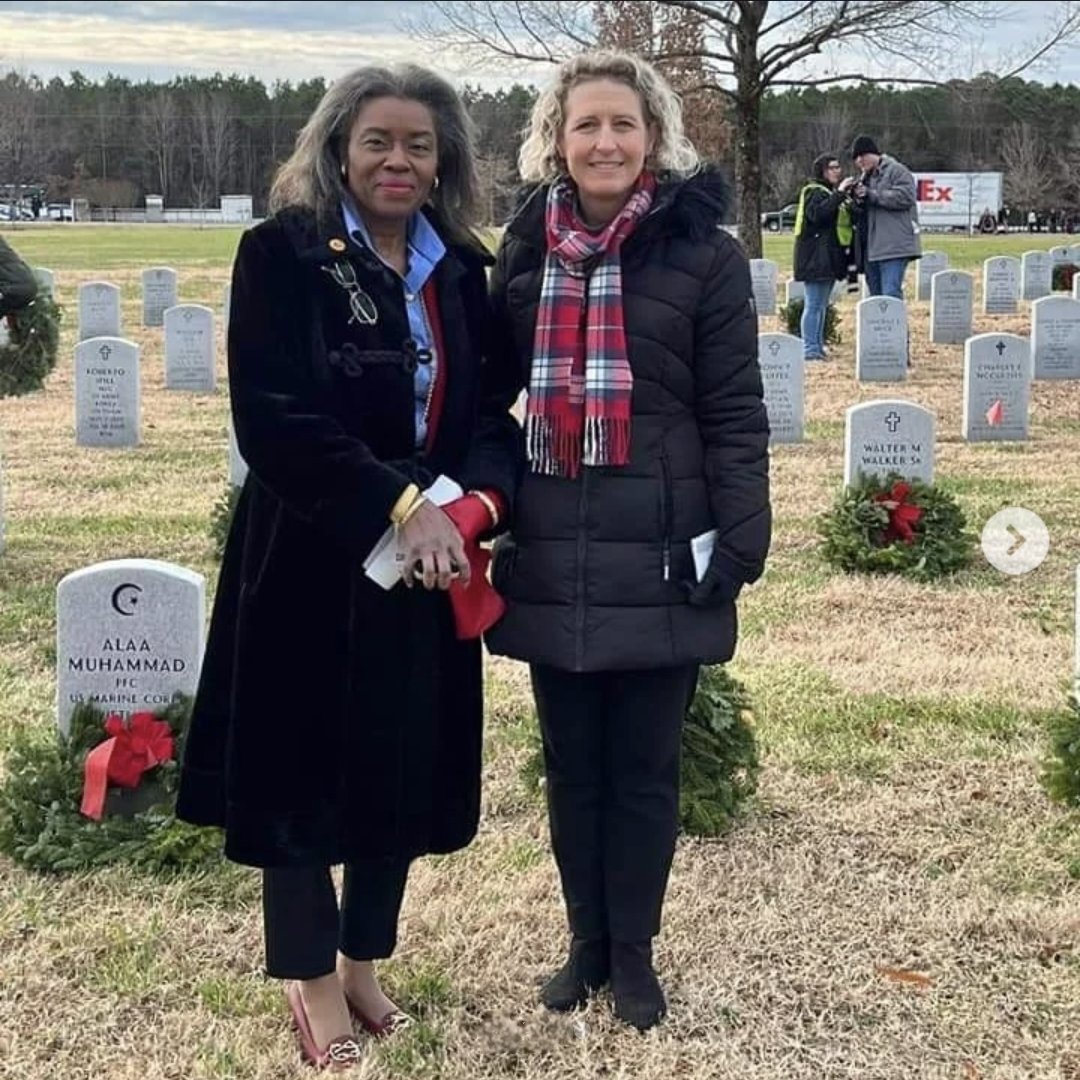 EllyKayUSA's tweet photo. Think how less divided we'd be in Virginia if we hadn't elected a Governor who signed-off on an unconstitutional move to disenfranchise half the state.💔

Throwback to Sears &amp; her fellow Veteran &amp; friend (&amp; Dems new favorite target 🙄) @JenKiggans, placing Wreaths Across America. https://t.co/fKmgqOx7Gz