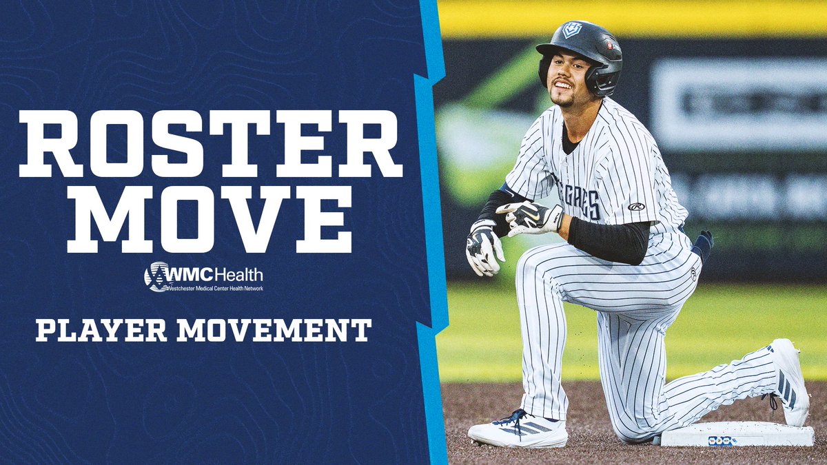 HVRenegades's tweet photo. The New York Yankees have announced additional roster moves impacting the Hudson Valley Renegades.

ADD:
🔹INF Enmanuel Tejeda received from Single-A Tampa Tarpons. Tejeda will wear #7.

DELETE:
🔹INF Connor McGinnis transferred to Double-A Somerset Patriots.

TO IL:
🔹INF Core Jackson placed on the 7-day Injured List on 5/11.

The Renegades roster stands a 29 active and 7 Injured List.