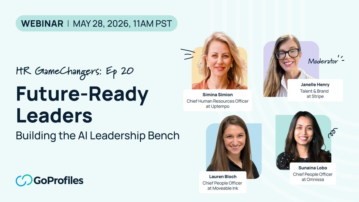 GoProfiles_io's tweet photo. AI transformation is not just a tech initiative. It is a leadership challenge.

In the next HR GameChangers episode, we explore what it takes to build the AI leadership bench HR teams need now.

Register here: https://t.co/i8DqkNdRIU

#AIinHR #FutureOfWork #HRLeadership https://t.co/NrZmlIXMBH