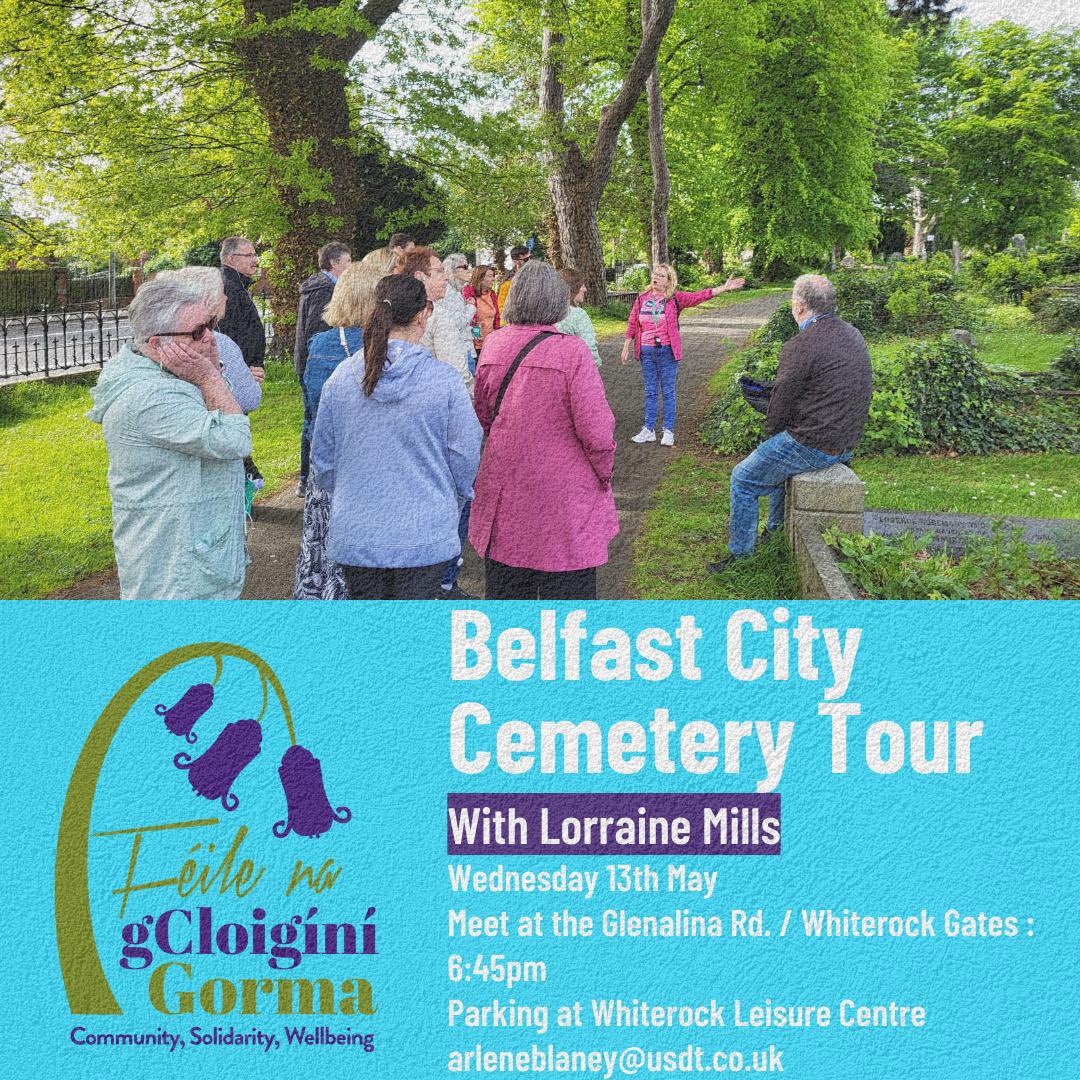 FeileGG's tweet photo. New Location for Belfast City Cemetery Tour Wednesday 6.45pm Whiterock / Glenalina Gate meeting point!! https://t.co/fHNrVP7B7r