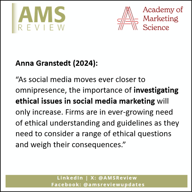 AMSReview's tweet photo. A theoretical framework on social media marketing ethics

#AMS #AMSReview #Journal #academia #marketing #theoretical #conceptual #theory #socialmedia #ethics https://t.co/6fbbmb2hgk