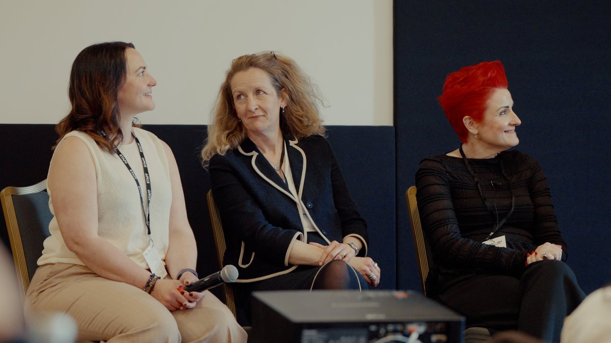 BrianwDolan's tweet photo. What a panel! 👏🏼 Discussing all things overwhelm, leading a team and how to relieve some of the pressure of working in the healthcare system. 
This conference feels very different from previous years but in the best way. You can feel the human connection around the room. https://t.co/x3htjRcHso