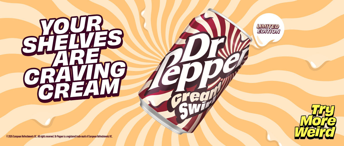Parfetts's tweet photo. Big brand, viral flavour! Dr Pepper Cream Soda Swirl delivers demand. 📷📷 #StockUpNow https://t.co/yFeJOZb8xD