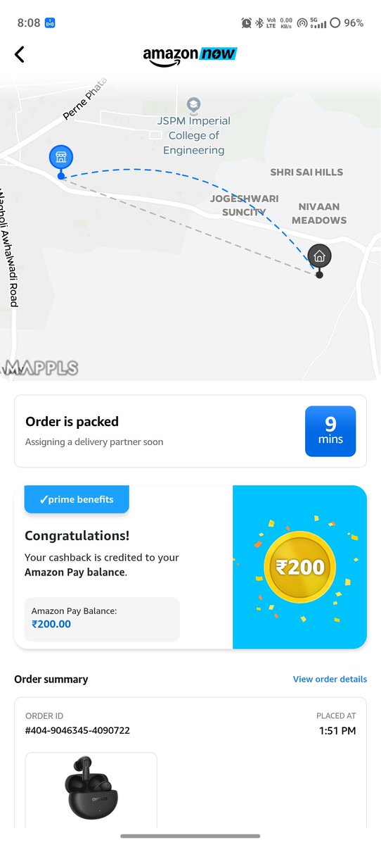 RITIX628692's tweet photo. What’s the point of paying for Prime + Amazon Now if an order stays stuck for hours on “Arriving in 9 minutes” and “Assigning a delivery partner soon”? Paid ₹2700 and still no delivery or proper support. Extremely disappointing experience. 😮‍💨 https://t.co/Gmpp5yUu6c