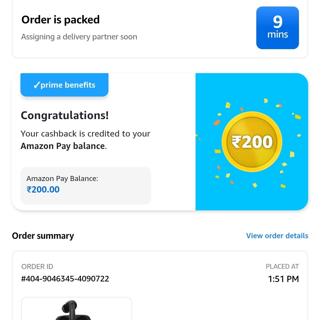 RITIX628692's tweet photo. What’s the point of paying for Prime + Amazon Now if an order stays stuck for hours on “Arriving in 9 minutes” and “Assigning a delivery partner soon”? Paid ₹2700 and still no delivery or proper support. Extremely disappointing experience. 😮‍💨 https://t.co/Gmpp5yUu6c