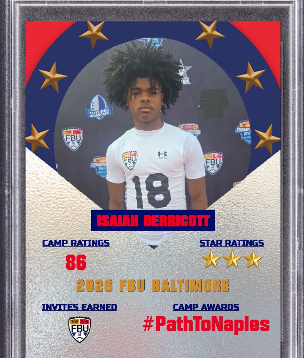 IsaiahDerricott's tweet photo. #Pathtonaples @FBUAllAmerican @FBUcamp @NP4Football_OT @UANextFootball @sixstarfootball @Coach_P_Herm_U  @FBUcamp @SCNext @Chase_Myers66 https://t.co/5ixDvrdPuN