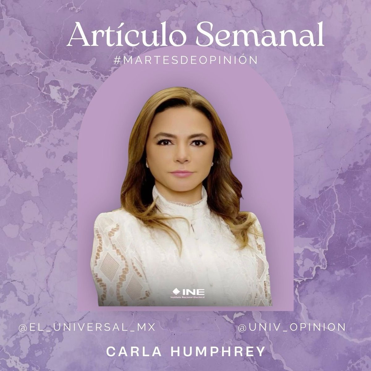 C_Humphrey_J's tweet photo. #MartesDeOpinión. Comparto mi #ArtículoSemanal
El INE ante el principio constitucional de paridad
https://t.co/XrjoAzaCRs vía @El_Universal_Mx y @Univ_Opinion
#ParidadDeGénero
#IgualdadDeDerechos
#ParidadEnTodo
#ElINEdebeSerEjemplo
#INEMéxico https://t.co/Cbjt1828nv