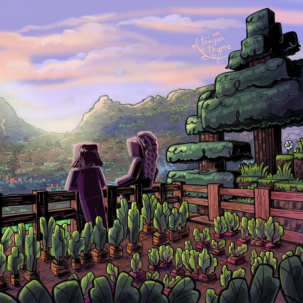 TeaganThyme's tweet photo. Minecraft screenshot redraws! 🌲🌄 https://t.co/85yogtCSqY