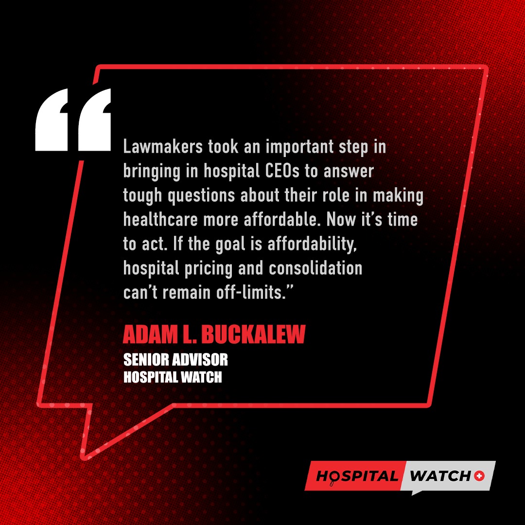 HospitalWatchUS's tweet photo. What does unchecked hospital consolidation look like? 
@RepJasonSmith described it as "borderline extortionary prices."

Congress can no longer let corporate hospital systems escape accountability for driving healthcare costs higher, Adam L. Buckalew writes in @dcexaminer: