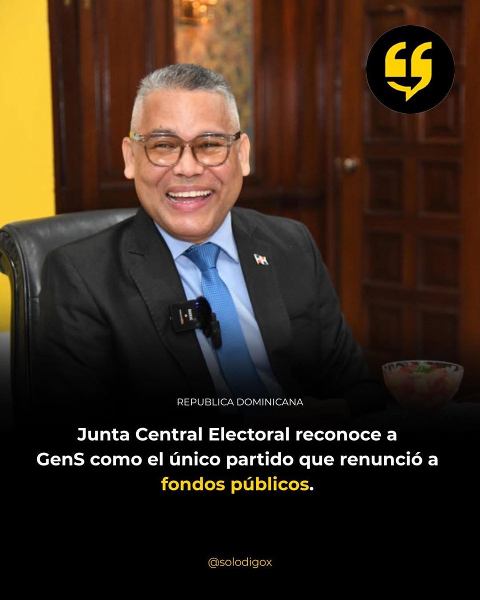 baezdanielN's tweet photo. El partido Generación de Servidores.  un partido pequeño; pero con una visión definida para el pueblo Dominicano, dando pasos muy precisos y demostrando cuál es su verdadero intere al ser único partido que renuncio a los Fondos públicos. https://t.co/S3HUC29UYF
