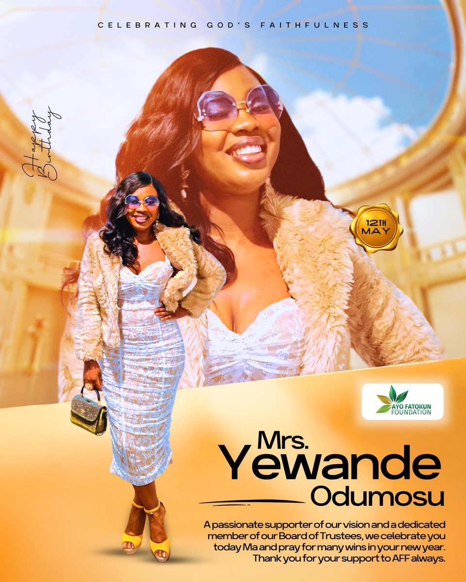 AyoF_Foundation's tweet photo. Today, we celebrate an exceptional woman and one of the strongest pillars of the Ayo Fatokun Foundation family 💚

A passionate supporter of our vision and a dedicated member of our Board of Trustees, we proudly celebrate Mrs Yewande Adewumi https://t.co/OdeExG6olv