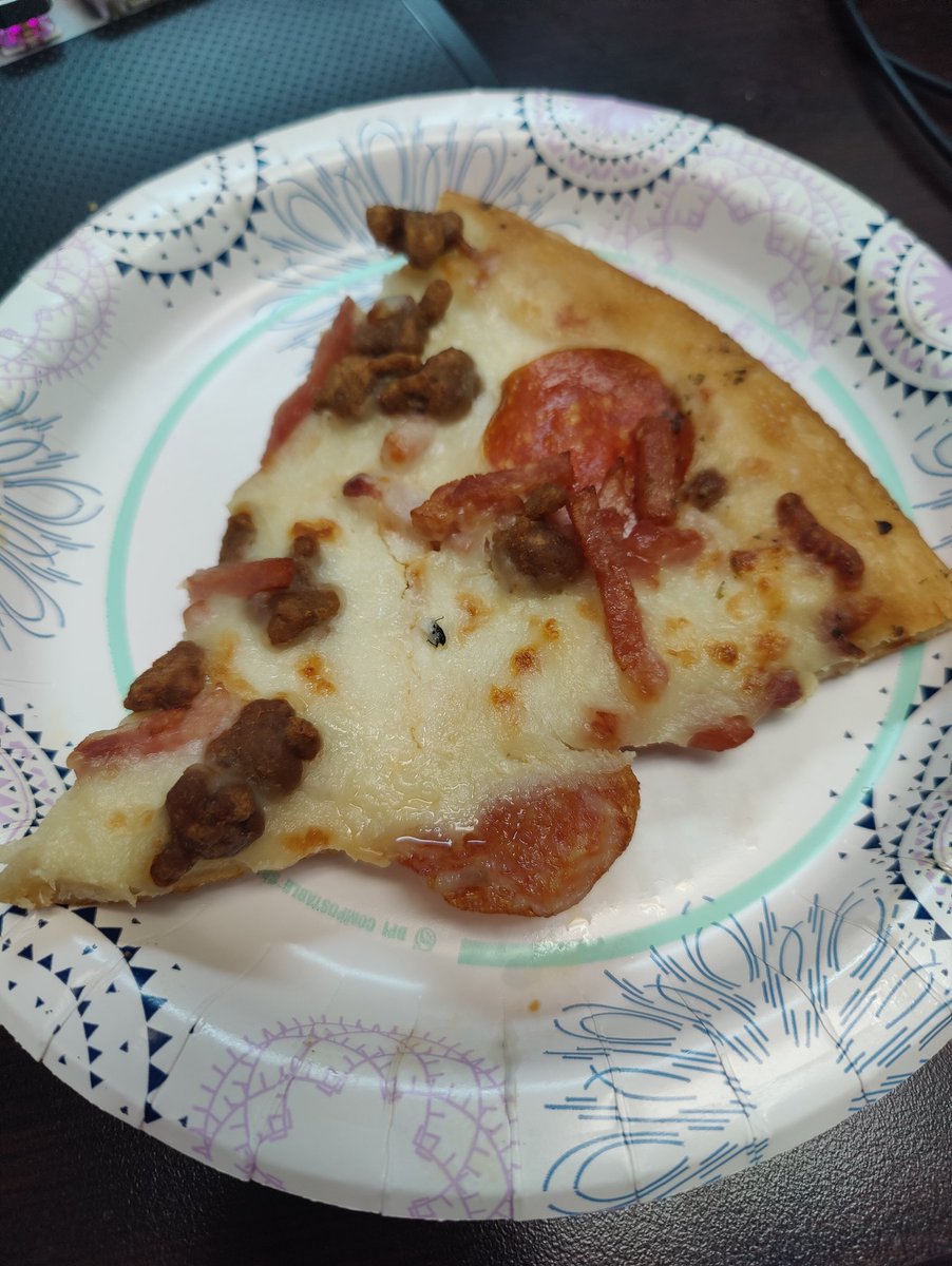 derekkage's tweet photo. @pizzahut Can't outpizza the Hut, huh? Tell that to this little guy who I just found as a topping I never ordered. I am appalled; I never would have expected this from Pizza Hut. https://t.co/iMfYRcwvOU