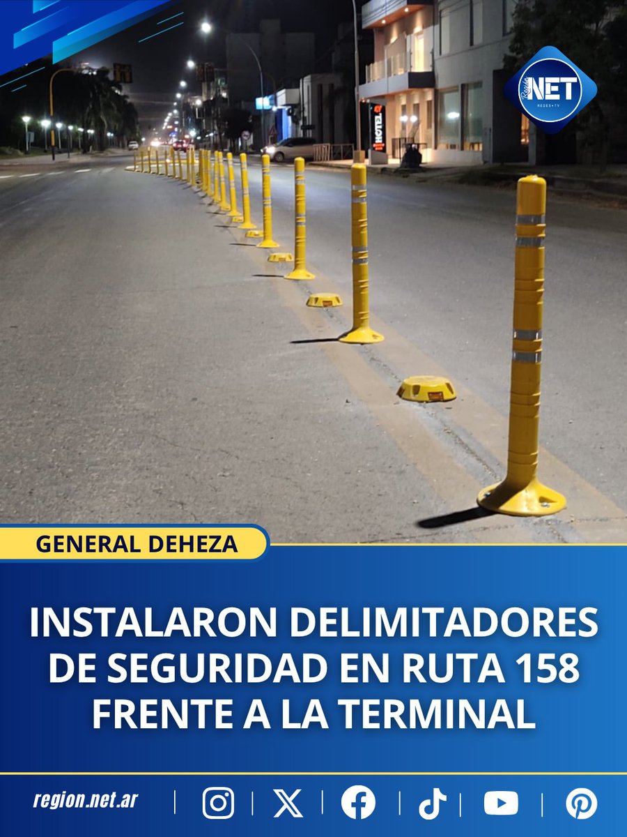 RegionNET_ar's tweet photo. Más seguridad vial en Ruta 158: colocaron delimitadores frente a la Terminal 🚧

https://t.co/NyUPPdMqxT https://t.co/6b68znHH9J