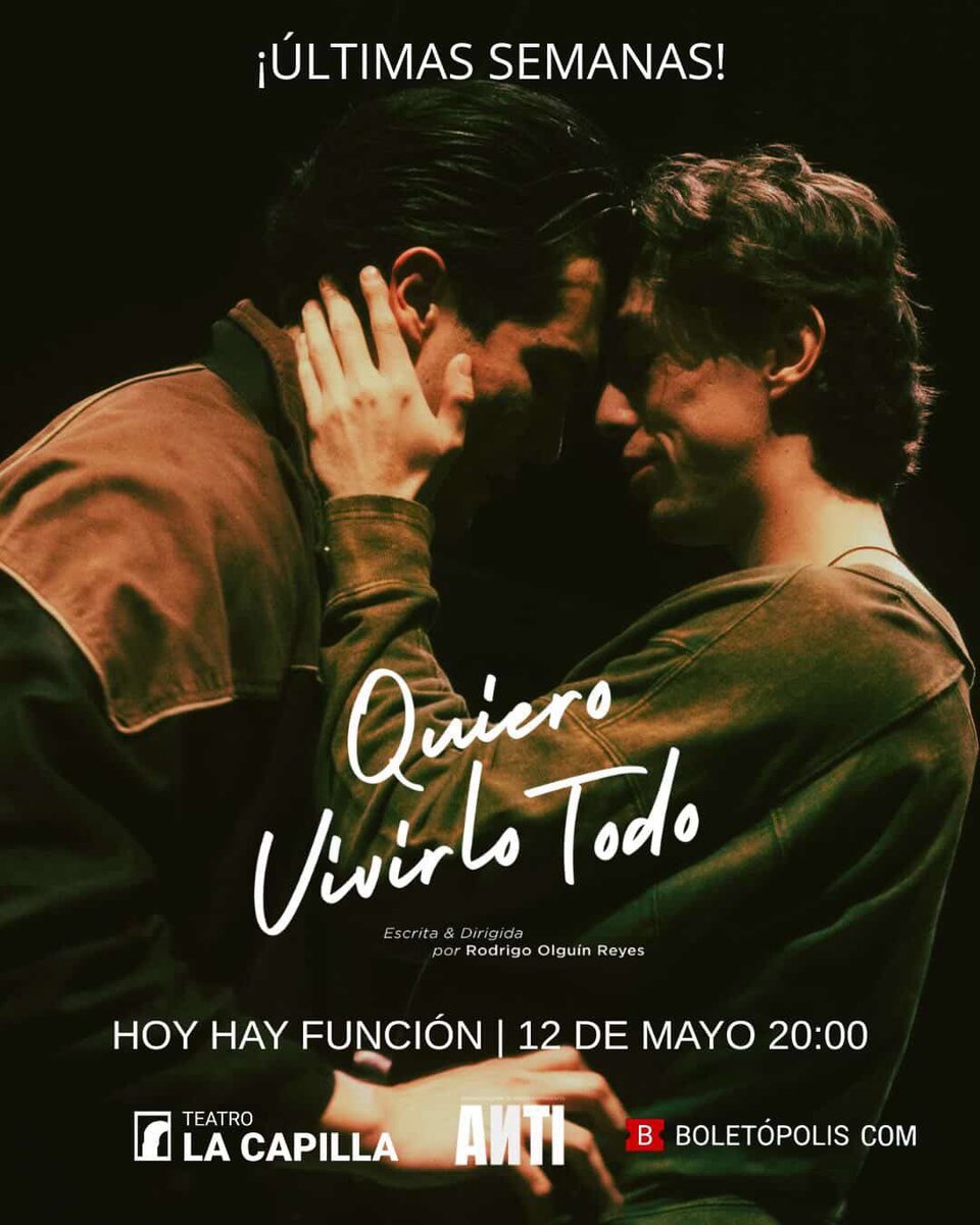 ElAquelarre_'s tweet photo. ¡GIVEAWAY!
Tenemos pases dobles para que vayan hoy a ver Quiero Vivirlo Todo a las 8pm a Teatro la Capilla. Se los llevan los primeros en dar RT y contestar este post con su nombre! https://t.co/JIN4BHXpjV