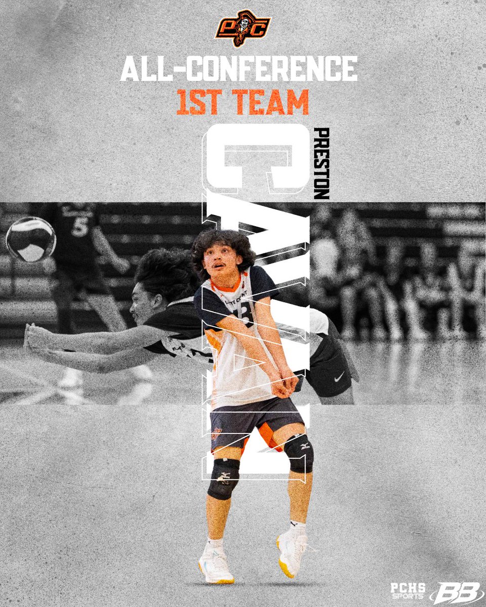 SportsPchs's tweet photo. Congrats PCHS Boys Volleyball! #pcr3proud #piratestrong 

1st Team:
Preston Cavan
Bryton Bertram

Graphics created by Brady Bowles, PCHS Sports Marketing Student https://t.co/BPF3khSkUb