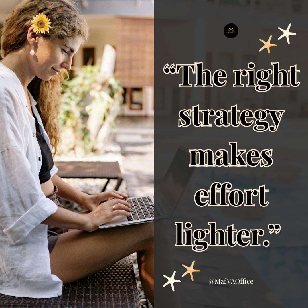 MafVAOffice's tweet photo. 𝗪𝗵𝗲𝗻 𝘆𝗼𝘂𝗿 𝘀𝘁𝗿𝗮𝘁𝗲𝗴𝘆 𝗶𝘀 𝗰𝗹𝗲𝗮𝗿, 𝗲𝘃𝗲𝗿𝘆𝘁𝗵𝗶𝗻𝗴 𝗳𝗲𝗲𝗹𝘀 𝗹𝗶𝗴𝗵𝘁𝗲𝗿.

You stop guessing.
You stop overworking.
You start moving in a direction.

That’s the power of a good system.

#BusinessStrategy #VirtualAssistantSupport #OnlineBusinessOwn https://t.co/iuZptuqXlR