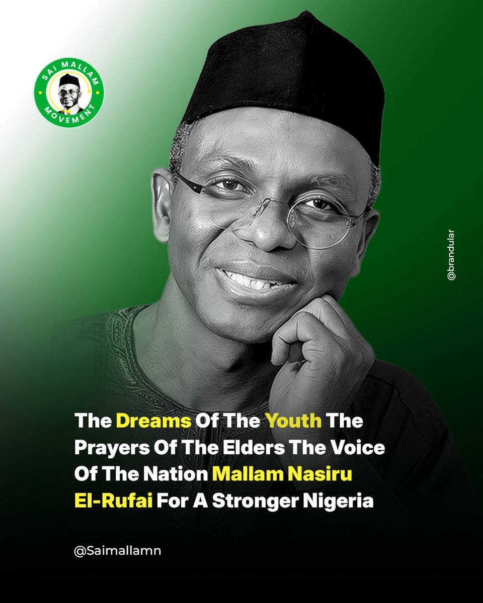 SAIMALLAMN's tweet photo. We stand with @elrufai 
We said #Saimallammovement
Mallam is the Future

@B_ELRUFAI @BashirElRufai @hayatu_lawal @IU_Wakilii @Mod33333 @salisumarsalis1 @ADCVanguard_ @hadizel @ElRufai_Live @eng_adamDK @MuyiwaAdekeye @NuhuSada0 https://t.co/3mAUh3YVtT