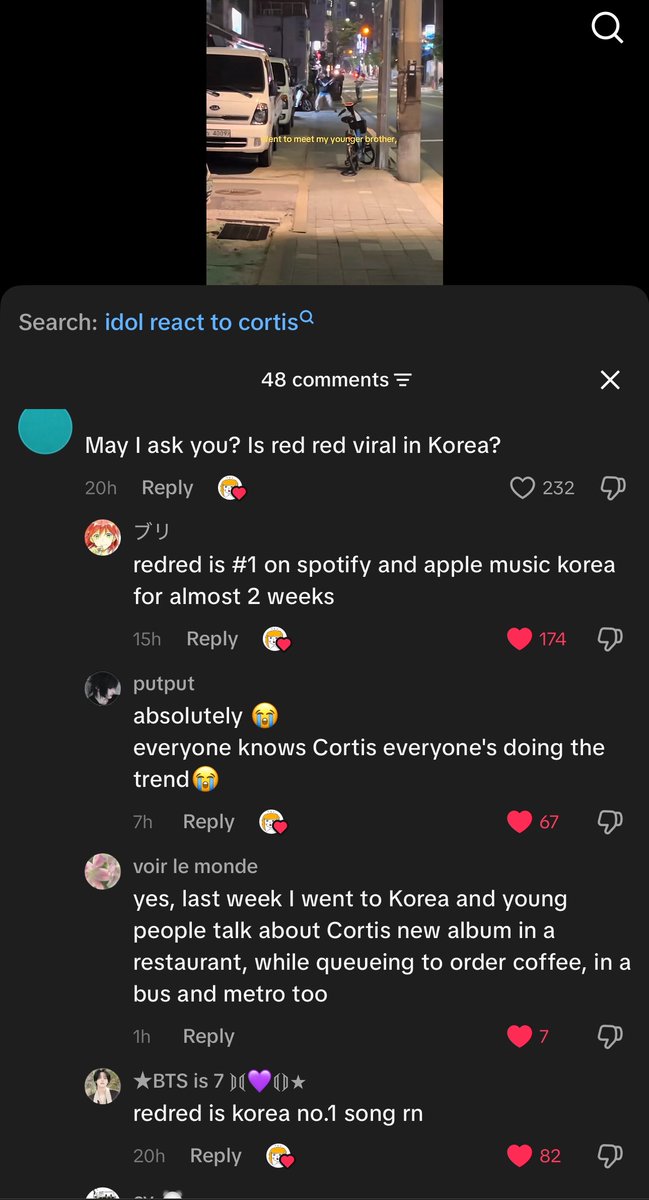 cortisot5's tweet photo. this is how viral redred is in korea right now😭 they got people dancing it on the streets at night lmaoo https://t.co/emsDgitDi2