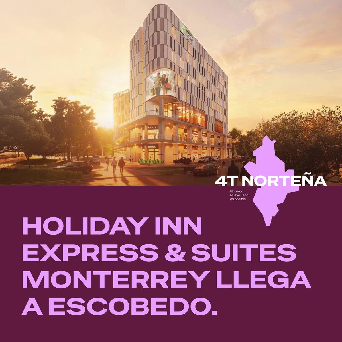 andresmijesmx's tweet photo. Hoy comienza una nueva etapa para el Norte de la Zona Metropolitana.

Arranca Holiday Inn Express &amp; Suites Monterrey Sendero, Canadá City Center Canadá City Center, una inversión que refleja lo que somos en el Norte: Capacidad, Visión y Futuro.

#4TNorteña https://t.co/qzO0rRzOg2