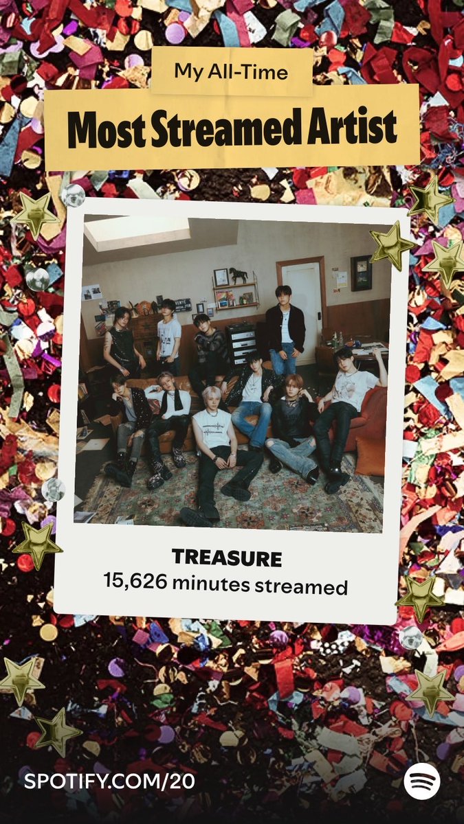 kiyulmi's tweet photo. TREASURE is my all-time most streamed artist on Spotify, since 24/10/16. Go and find out yours at Your Party of the Year(s)!  https://t.co/jawximRPLM https://t.co/dfOgb3L2o8
