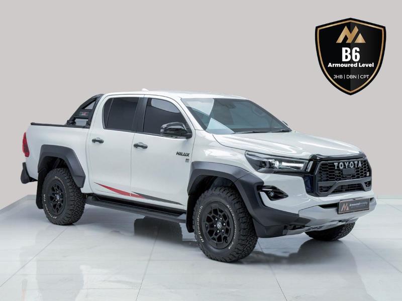 BoitumeloCaleb's tweet photo. R2 299 900
2026 Toyota Hilux 2.8GD-6 Double Cab 4x4 GR-Sport
B6 Discreet Premium Armoured  
2.8L Turbo Diesel engine 
165kW & 550Nm of torque 
Warranty available 
B6 graded ballistic glass, armoured A,B and C pillars, armoured roof, armoured firewall, armoured front fenders, run-flat steel band tyres and push-to-talk intercom system. Premium weight-saving ballistic steel and glass. 
2 year warranty on workmanship. 
3 year warranty on ballistic glass