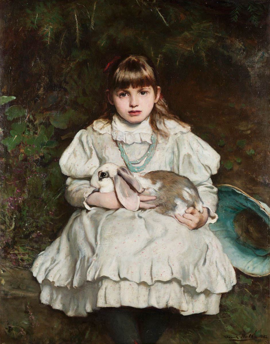 venustapolis's tweet photo. The Pet Rabbit (Frank Holl, 1882) https://t.co/OxvGiJEb8R