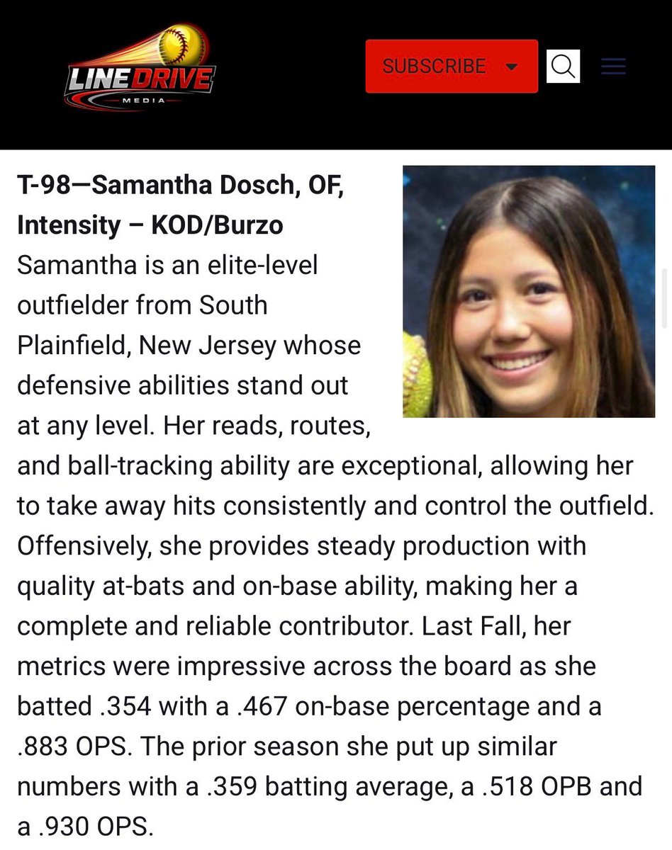 sdosch2029's tweet photo. Appreciate @LineDsoftball for recognizing me as a Hot 100 player for 2029s
@IntensityBurzo @NJIntensity_KOD 
#sptigers https://t.co/ME7WH3AgzX