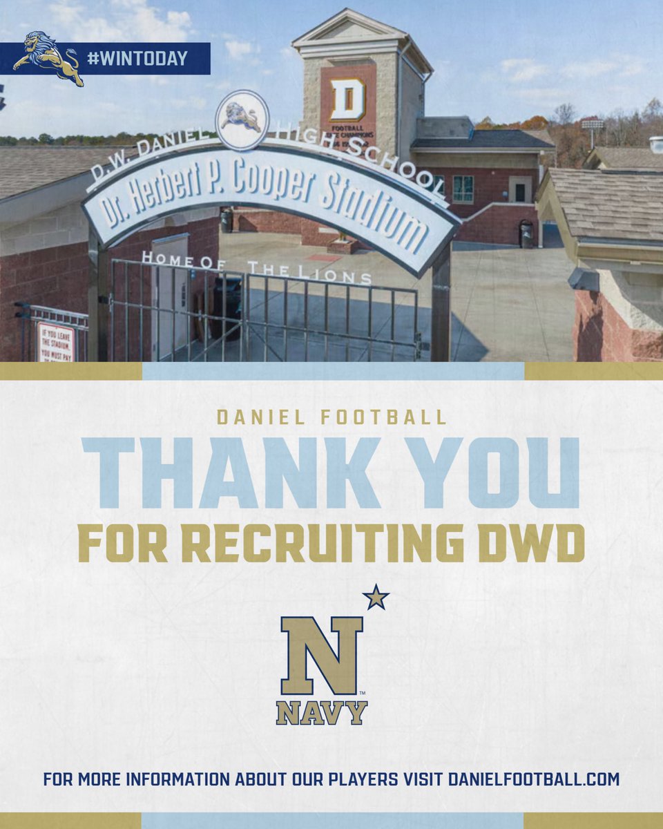 dwdanielFB's tweet photo. We appreciate Coach @Jay_Guillermo57 with @NavyFB for stopping by and recruiting @dwdanielFB! #WinToday #GoldStandard https://t.co/tB7nH2Orx4