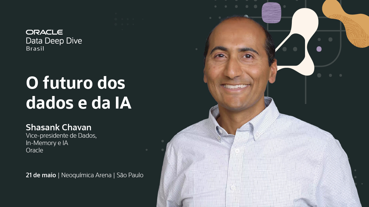 djsergioandrade's tweet photo. O Oracle Data Deep Dive Brasil reúne especialistas para discutir o futuro dos dados e da IA. Shasank Chavan, vice-presidente da Oracle, participa do encontro em São Paulo no dia 21 de maio. 

Garanta seu registro gratuito: https://t.co/rMC1e0rSpz https://t.co/O9bLWbGTCl