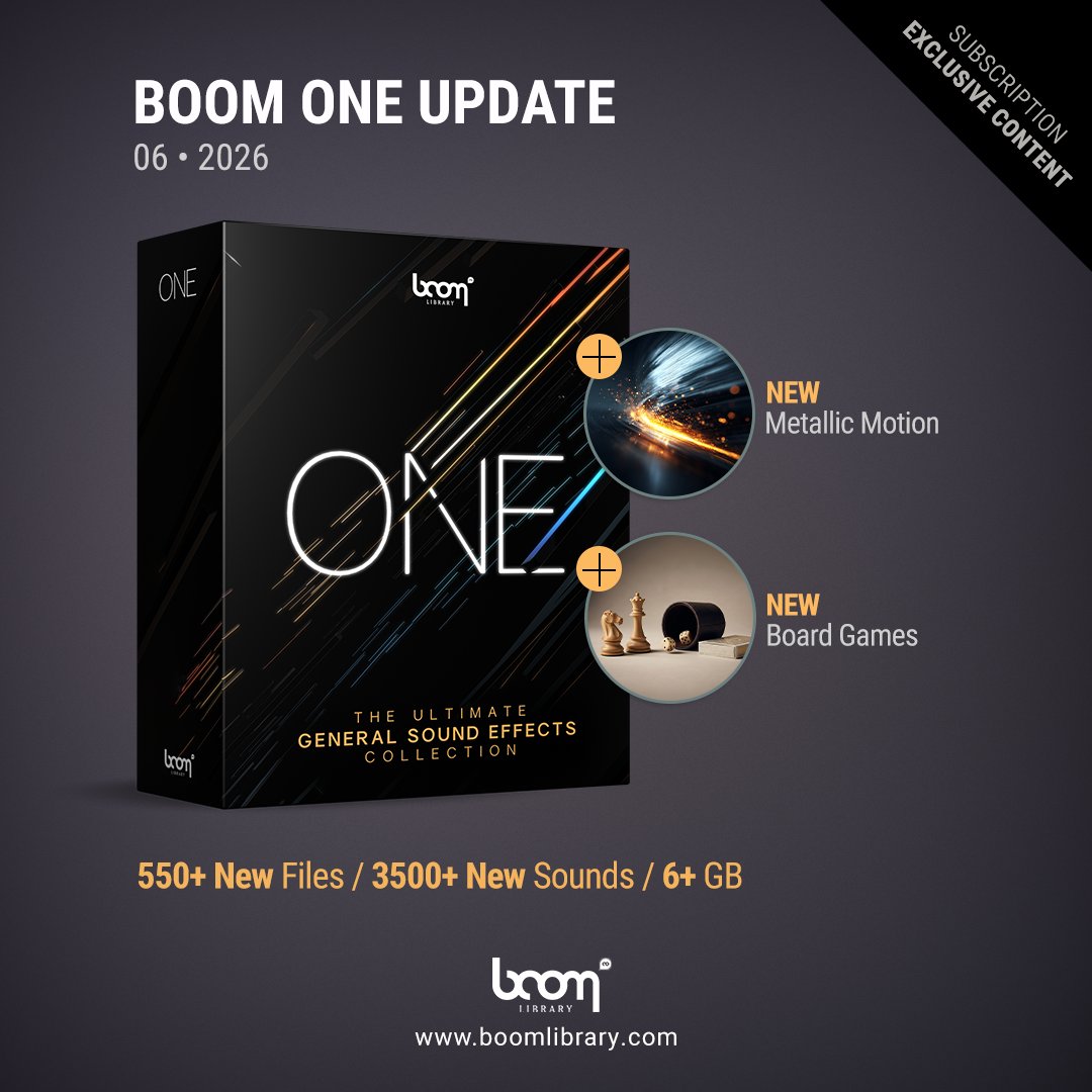 BOOMlibrary's tweet photo. 💥 Fresh In: #boomone Update 26-06
10GB+, 550+ files, 3000+ #sounds

⚙️ Metallic Motion: 300+ files of friction, movement, impacts and more
🎲 Board Games: 200+ files of card shuffling, chess moves &amp; dice actions

🔥 Now available for all subscribers.
https://t.co/dzK6XojNab https://t.co/Og5pO6M22f