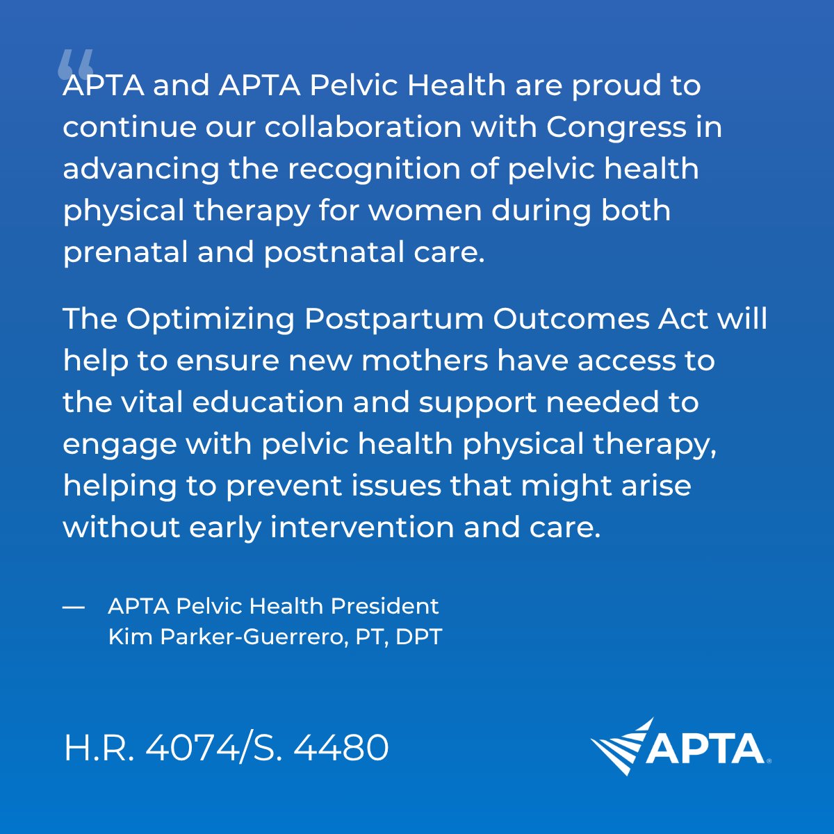 APTA_official's tweet photo. Bipartisan companion legislation, the Optimizing Postpartum Outcomes Act, has just been introduced in the U.S. Senate!

Thank you, @SenDanSullivan and @SenLBR, for your leadership in expanding access to pelvic health physical therapy for postpartum care. https://t.co/eGnXI2ILUA
